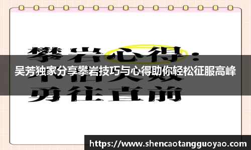 吴芳独家分享攀岩技巧与心得助你轻松征服高峰