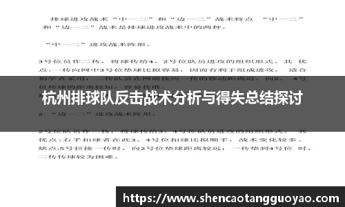 杭州排球队反击战术分析与得失总结探讨